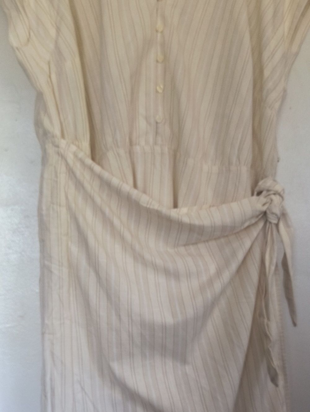 NWT Universal Thread Cream Striped Wrap-Tie Shirt Dress Sz XXL Women - Picture 5 of 12